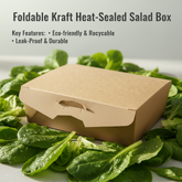 700ml Food Grade Kraft Salad Box,Foldable & Leak-proof