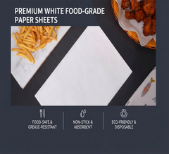 Eco-Friendly 40gsm White Greaseproof Paper Roll, Oil Proof, Microwave Safe, Disposable Food Wrapping Paper for Bakery & Restaurant