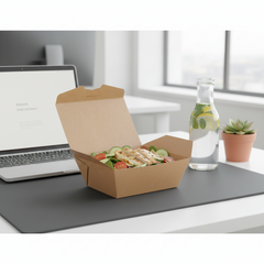 700ml Food Grade Kraft Salad Box,Foldable & Leak-proof