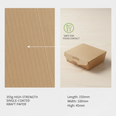 700ml Food Grade Kraft Salad Box,Foldable & Leak-proof
