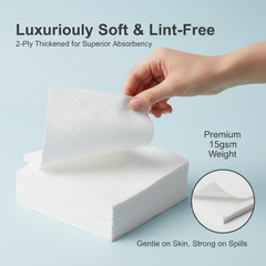 Soft 2-Ply White Paper Napkins | 230mm x 230mm (9" x 9") | 15gsm | 5000-carton