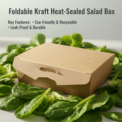 700ml  Food Grade Kraft Salad Box，Foldable & Leak-proof