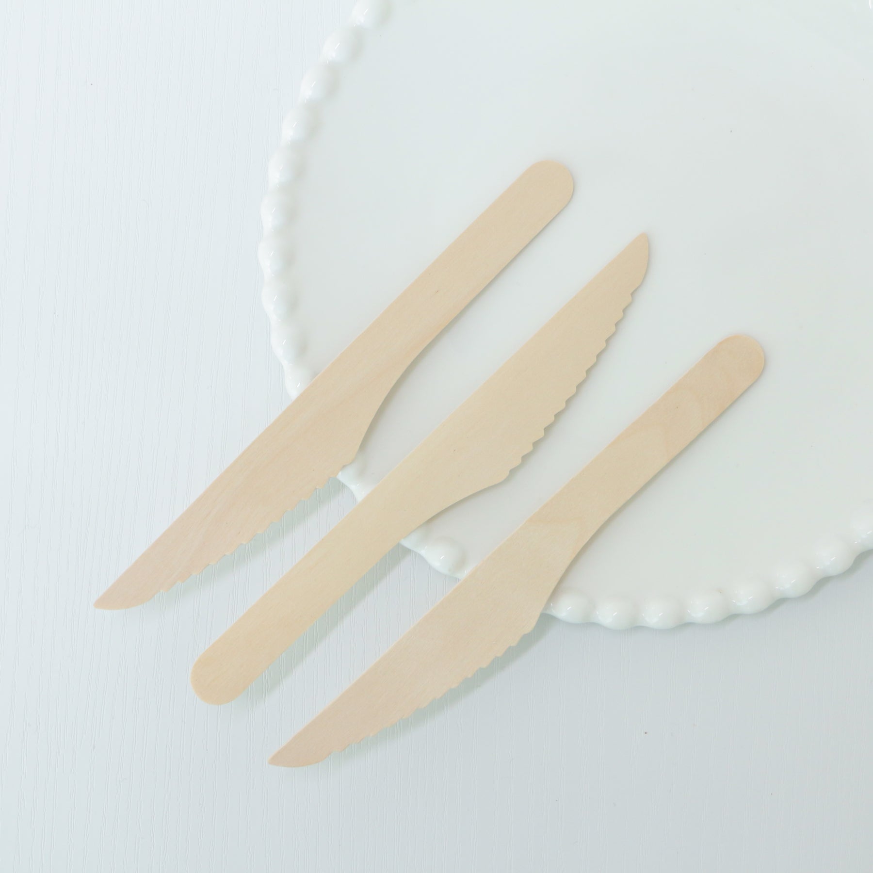 Disposable Wooden Knife Natural Biodegradable Wooden Knife Eco-friendly Compostable Knives-10pack*100pcs/carton