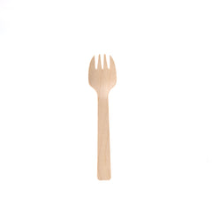 105mm Eco-Friendly Biodegradable Disposable Wooden Spork-25pack*100pcs/carton