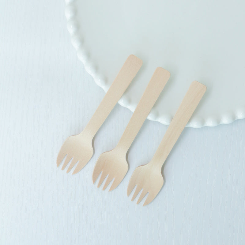 105mm Eco-Friendly Biodegradable Disposable Wooden Spork-25pack*100pcs/carton