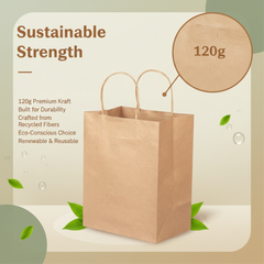 Recycled Kraft Carry Bag – 120gsm | Size: 13"x7"x13"