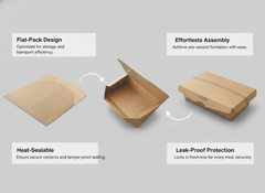 1600ml Foldable Kraft Paper Salad Box