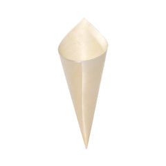 4.9″ Eco-Friendly Biodegradable Disposable Wooden Cone Food Containers Wooden Hand Rolled Sushi Containers-20pack*50pcs/carton