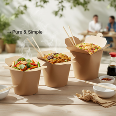 700ml Round-Bottom Eco Takeout Bucket (Single PE-Coated Kraft Paper, Unprinted)