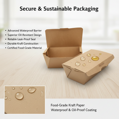 1600ml Foldable Kraft Paper Salad Box
