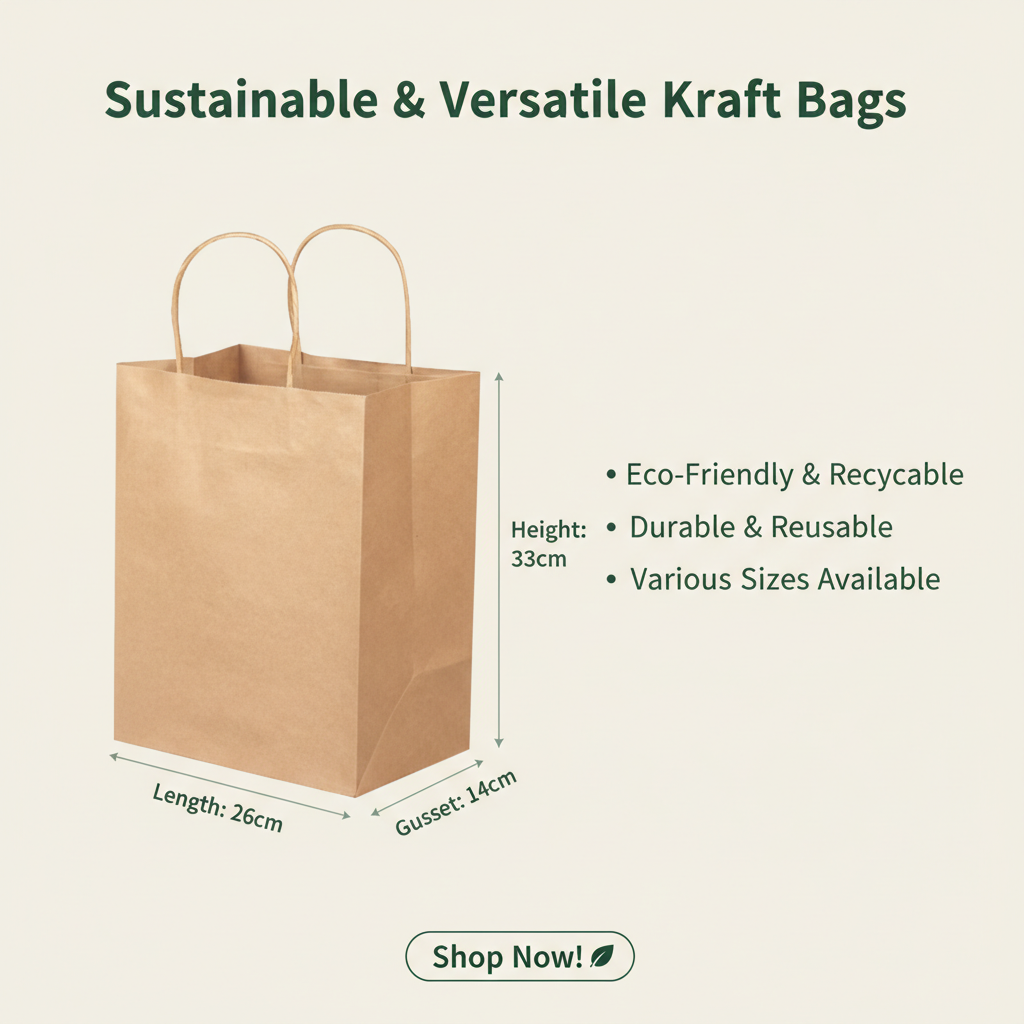 Eco-Craft Takeaway Bag | 120g Recycled Paper | 10"x 5"x 13"