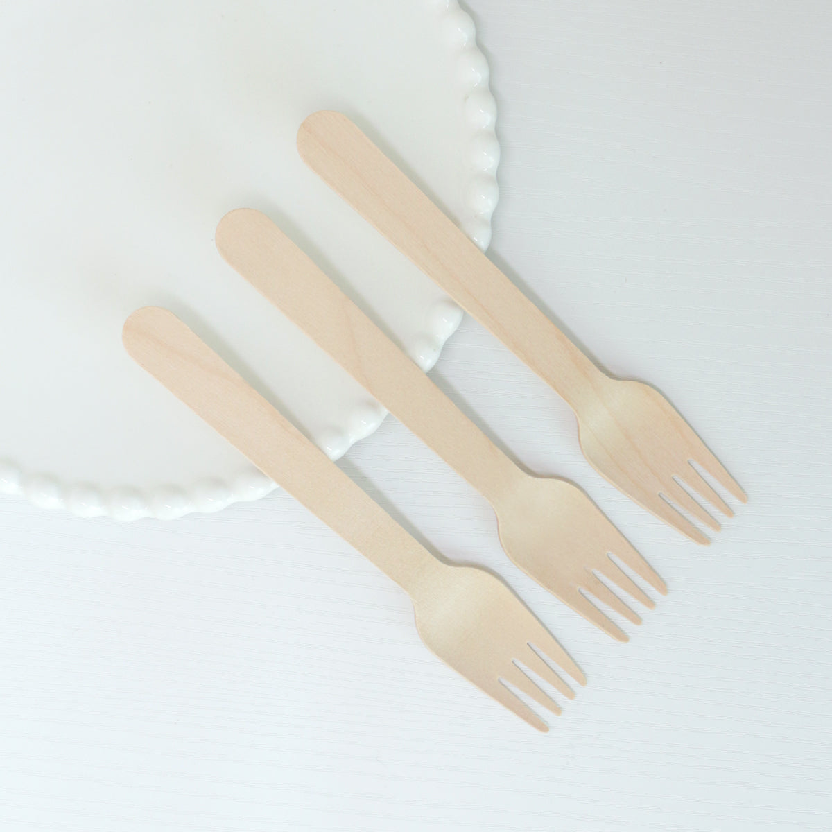 Birch Fork Disposable Wooden Fork Eco-friendly Compostable Fork Wooden Cutlery Natural Biodegradable-10pack*100pcs/carton