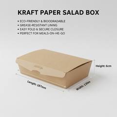 1600ml Foldable Kraft Paper Salad Box