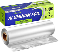 12" x 1000 ft Heavy-Duty Food Wrapping Aluminum Foil Roll