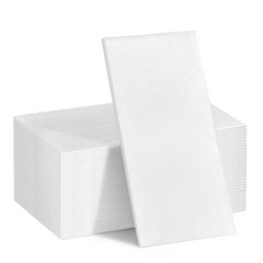 1/6 Fold White Disposable Linen Feel Dinner Napkin - 50/Pack