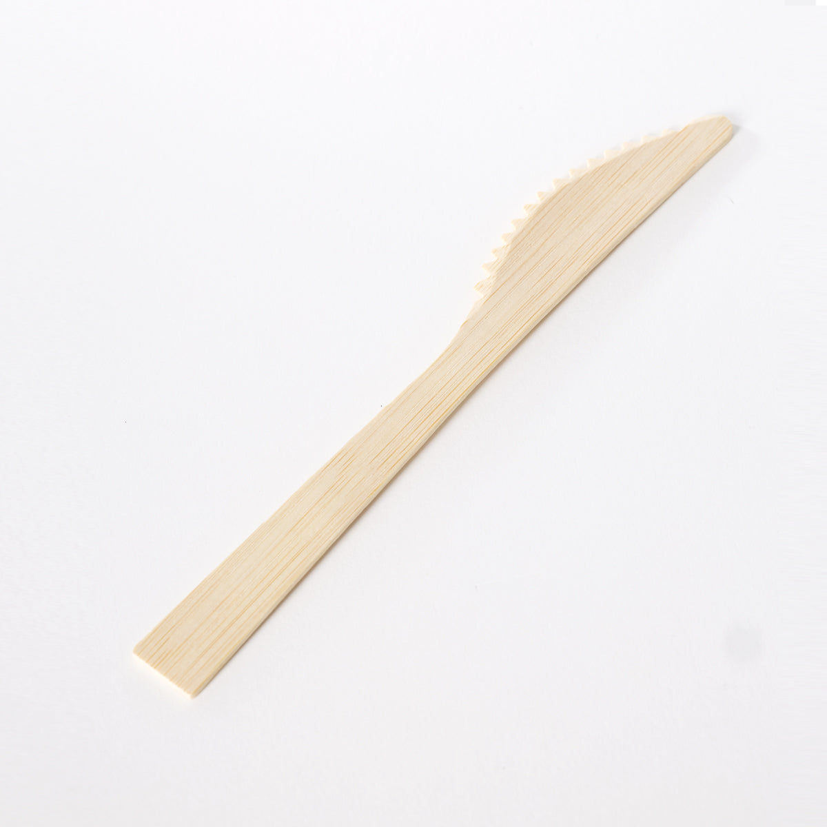 Disposable Bamboo Knife for Take-out Bamboo Serrated Table Knife Wholesale Manufacturer-10pack*100pcs/carton