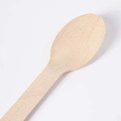 Birch Spoon Biodegradable Disposable Wooden Spoon Customized Eco-Friendly-10pack*100pcs/carton