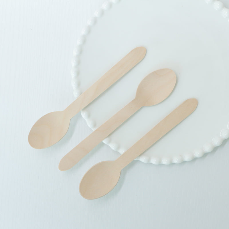 Birch Spoon Biodegradable Disposable Wooden Spoon Customized Eco-Friendly-10pack*100pcs/carton