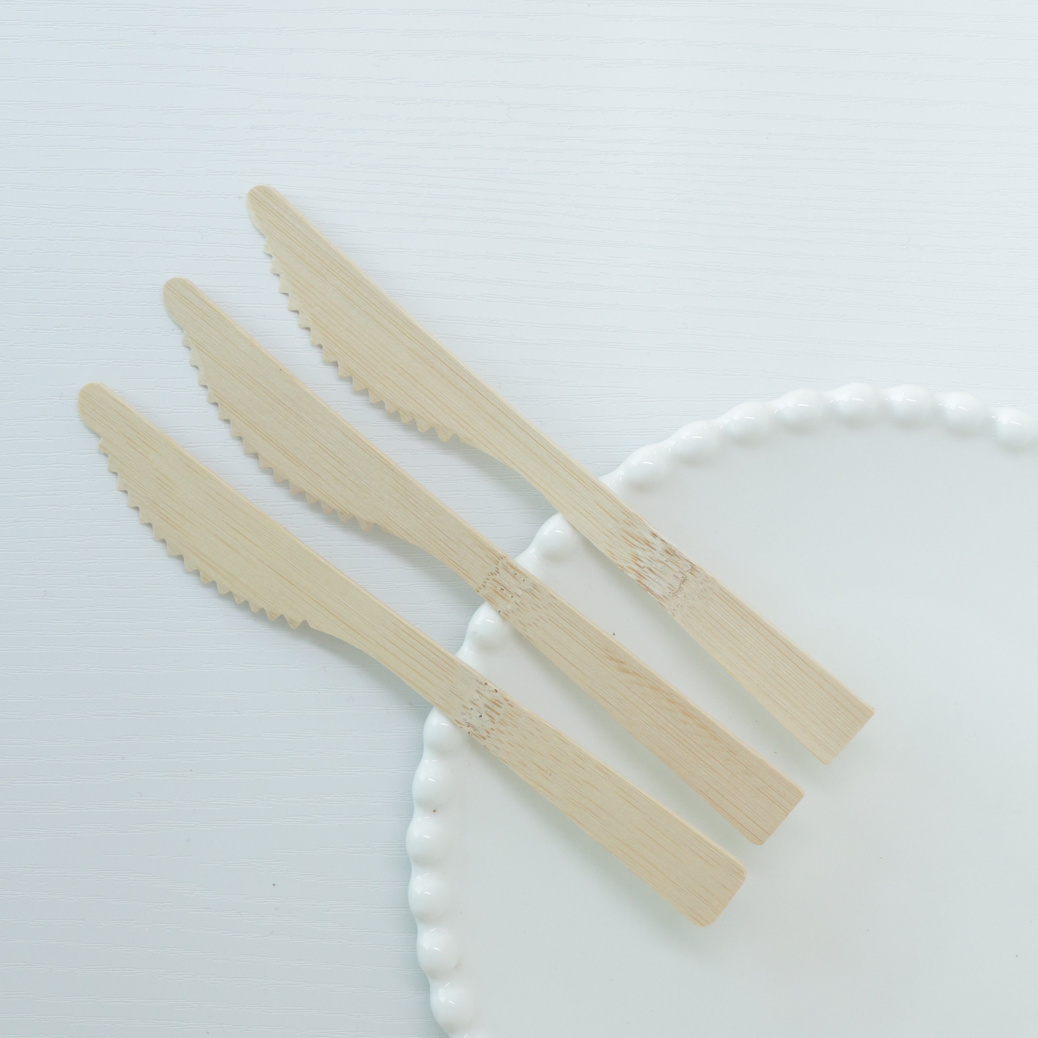 Disposable Bamboo Knife for Take-out Bamboo Serrated Table Knife Wholesale Manufacturer-10pack*100pcs/carton